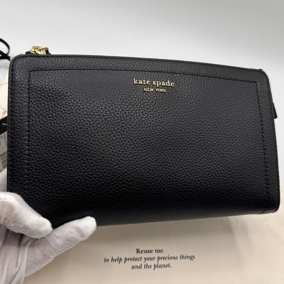 Kate Spade Knott Black Pebbled Leather Small Crossbody K6554 NWT - Picture 2 of 16